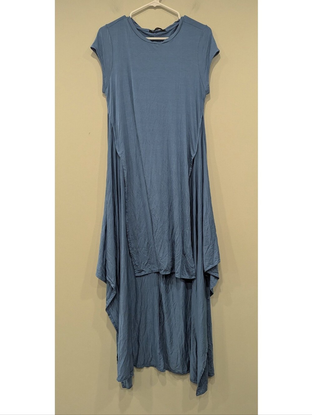 Lenny Niemeyer Blue Side Split Cap Sleeve Tunic Dress Size Large